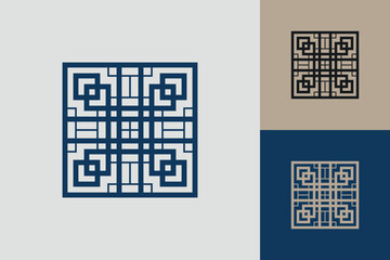 Fototapete - Geometric square logo icon. Square concept vector design with minimalistic linear style
