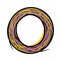 Poster - Colorful scribble circle illustration in pop art comic book style, isolated vector image on a transparent background  