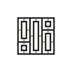 Fototapete - Geometric square logo icon. Square concept vector design with minimalistic linear style
