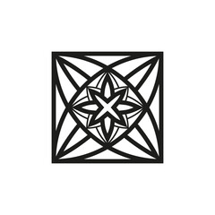 Fototapete - Geometric square logo icon. Square concept vector design with minimalistic linear style