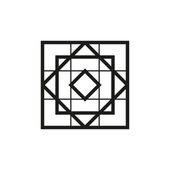 Fototapete - Geometric square logo icon. Square concept vector design with minimalistic linear style