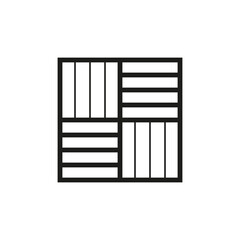 Fototapete - Geometric square logo icon. Square concept vector design with minimalistic linear style
