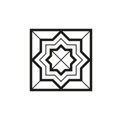 Fototapete - Geometric square logo icon. Square concept vector design with minimalistic linear style