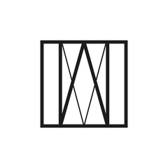 Fototapete - Geometric square logo icon. Square concept vector design with minimalistic linear style