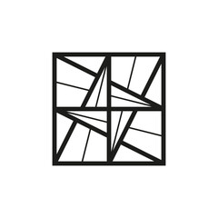 Fototapete - Geometric square logo icon. Square concept vector design with minimalistic linear style