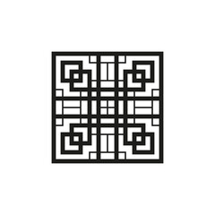 Fototapete - Geometric square logo icon. Square concept vector design with minimalistic linear style