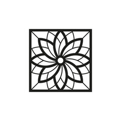 Fototapete - Geometric square logo icon. Square concept vector design with minimalistic linear style