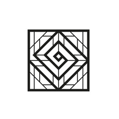 Fototapete - Geometric square logo icon. Square concept vector design with minimalistic linear style