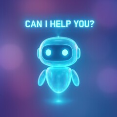 Poster - A digital robot friendly gesture for help. An inviting digital rendering of a robot asking 