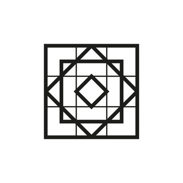 Geometric square logo icon. Square concept vector design with minimalistic linear style