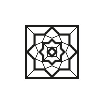 Geometric square logo icon. Square concept vector design with minimalistic linear style