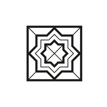 Geometric square logo icon. Square concept vector design with minimalistic linear style
