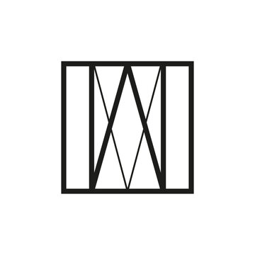Geometric square logo icon. Square concept vector design with minimalistic linear style