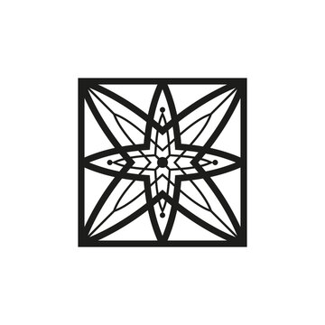 Geometric square logo icon. Square concept vector design with minimalistic linear style