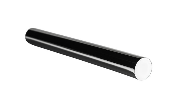 Sleek Chrome Cylinder with Dramatic Lighting on Black Background Presentation