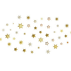 Poster - Festive background with gold and silver stars. Perfect for holidays, celebrations, and more.