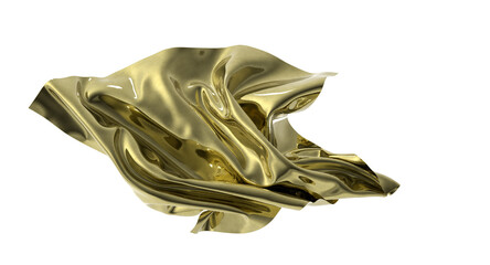 Poster - The luxurious flow of gold fabric