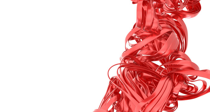High-resolution image of abstract red ribbons swirling, perfect for modern design projects and backgrounds.