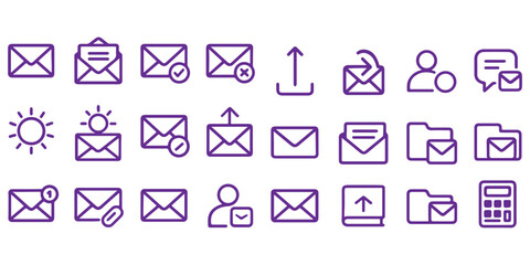 Leinwandbilder - email vector icon set. mail post vector symbol. letter message envelope sign in black color. suitable for apps and websites Ui designs