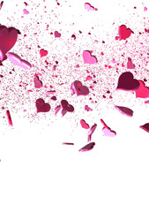Aufkleber - realistic isolated heart confetti on the transparent background for decoration and covering.