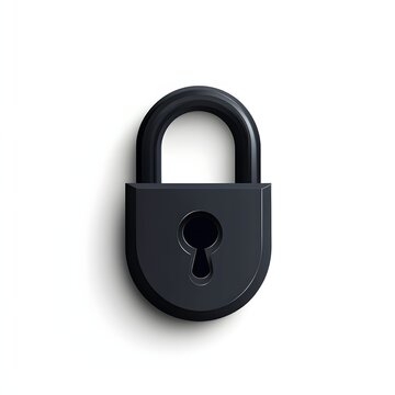A dark, glossy padlock illustration.