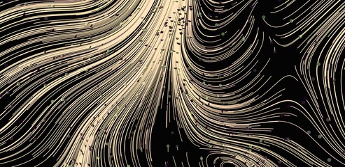 Poster - Elegant abstract background with beige swirls on black. Perfect for modern designs.