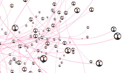 Poster - Falling cyber particles. Big data stream. 3d