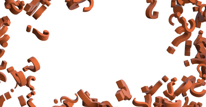 question icons, original 3d rendering;