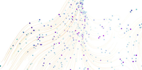 Poster - Abstract background with flowing lines and colorful dots. Perfect for technology, data, network concepts.