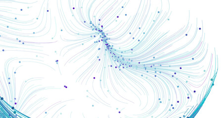 Poster - Beautiful abstract background with flowing lines and scattered dots. Perfect for tech, science, or design projects.