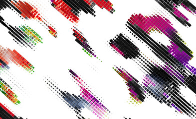 Poster - Abstract Colorful Pixelated Stripes Background
