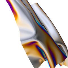 Poster - Abstract iridescent folds with a metallic sheen