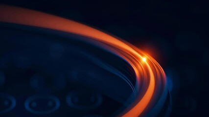 Poster - Abstract Light Trail with Smooth Curves and a Soft Glow on a Dark Background