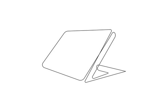 Laptop icon vector illustration drawng and Continuous one line art of isolated outline vector design
