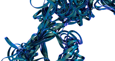 Poster - High-resolution image of abstract blue ribbon swirls, perfect for backgrounds, design elements, and more.