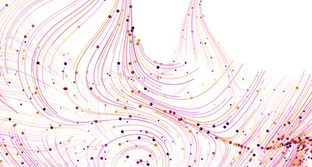 Poster - Modern abstract background with colorful lines and dots. Perfect for website banners, presentations, and more.