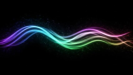 Wall Mural - Abstract Color Light Trails Flow in Black Space for Backgrounds, Web, and Presentation Use