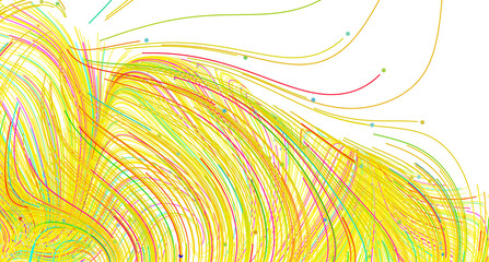 Poster - Vibrant, dynamic background image featuring swirling lines in yellow, red, and green. Perfect for modern designs.
