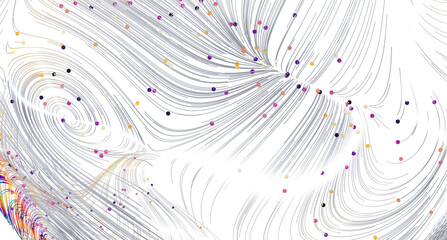 Poster - Colorful abstract background with swirling lines and scattered dots. Perfect for design projects.