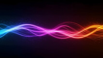 Wall Mural - Abstract energy streams glowing across a dark surface for tech, science use