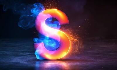 Poster - Fiery Letter S