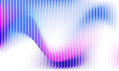 Wall Mural - corrugated blur glass effect on ribbed abstract background with color wavy gradient. vector illustra