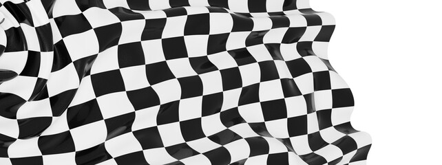 Poster - High-quality image of a checkered flag waving. Perfect for sports, racing, victory themes.