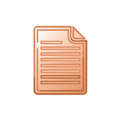 Leinwandbilder - Document Icon Orange Sheet Filled with Text Lines Graphic Design Illustration