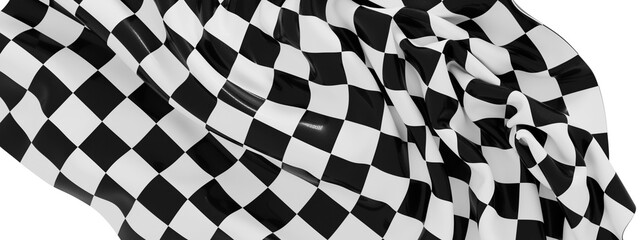 Poster - High-resolution image of a black and white checkered flag.  Perfect for backgrounds, designs, and racing themes.