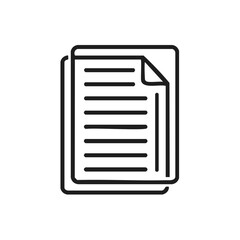Leinwandbilder - Stacked Paper Documents with Curled Corner Graphic Outline Icon Design
