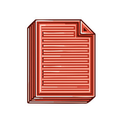 Leinwandbilder - Stylized Illustration: Stack of Red Papers or Documents with Folded Corner Detail