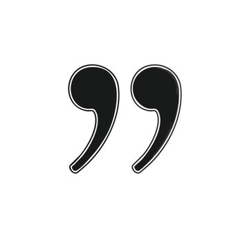 Quotation Marks Illustration Showing Two Brush Stroke Style Black Quote Symbols