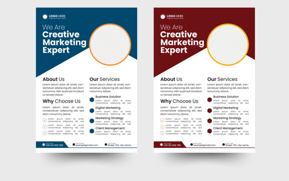 
a bundle of 5 templates of a5 flyer, Flyer template layout design. Corporate creative colorful business flyer template.	