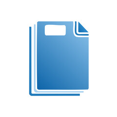 Leinwandbilder - Stack of Blue Document Icons, Flat Design Style, Sheet of Paper, Folded Corner, Blank Forms, Gradient Color